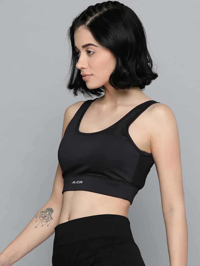 black cut out back sports bra - 17689070 - Zoom Image - 2