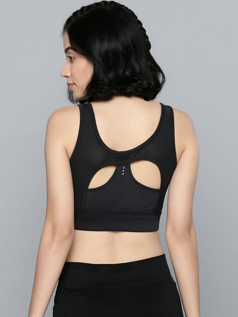 black cut out back sports bra - 17689070 - Zoom Image - 3