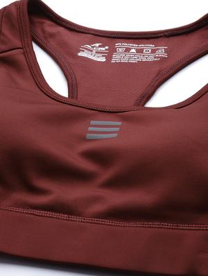 maroon cut out back sports bra - 17689071 - Standard Image - 4