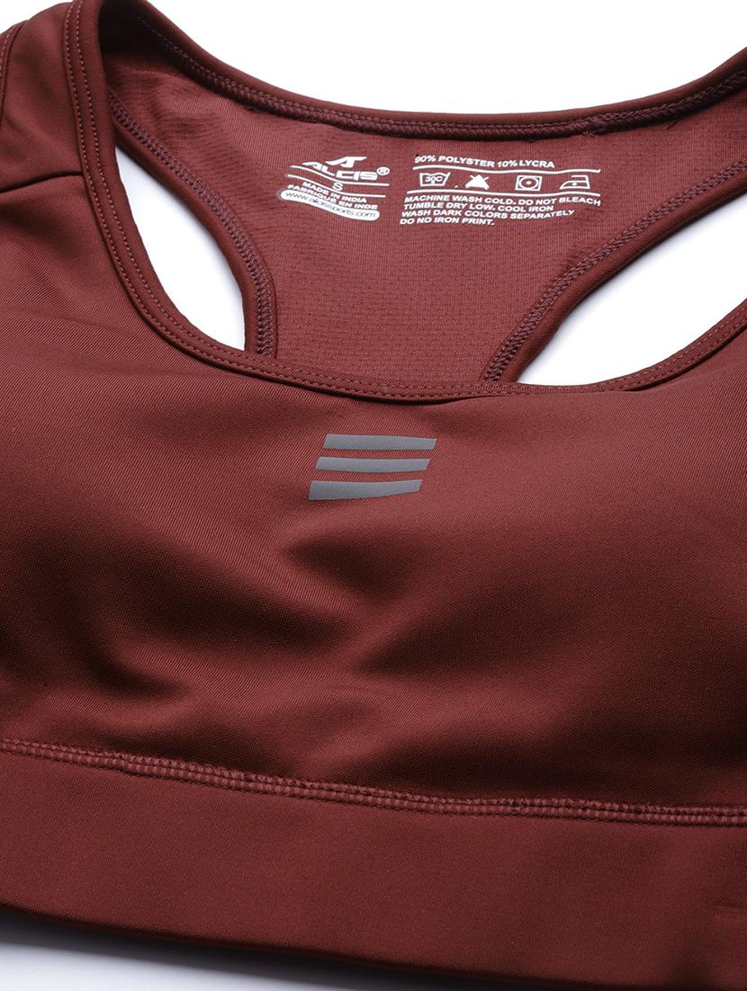 maroon cut out back sports bra - 17689071 - Zoom Image - 4