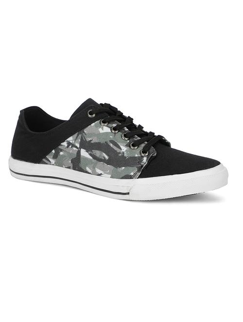 black fabric lace up sneakers - 17689193 - Standard Image - 1