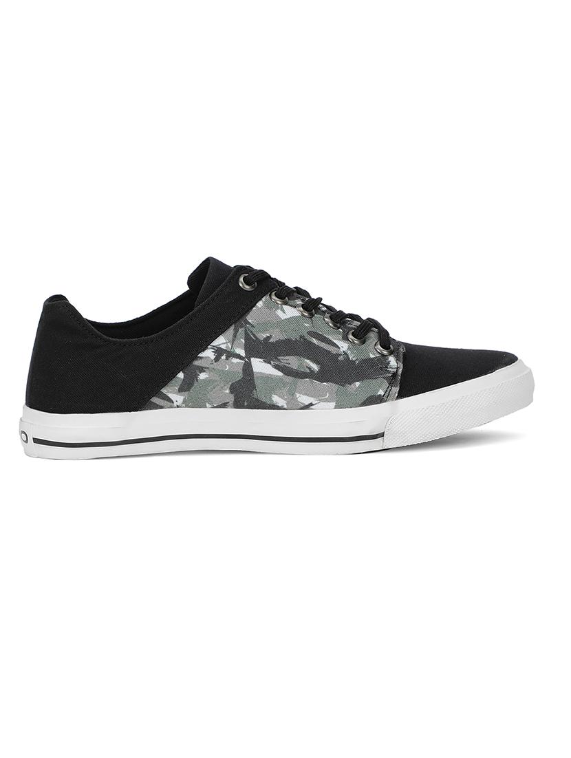 black fabric lace up sneakers - 17689193 - Zoom Image - 2