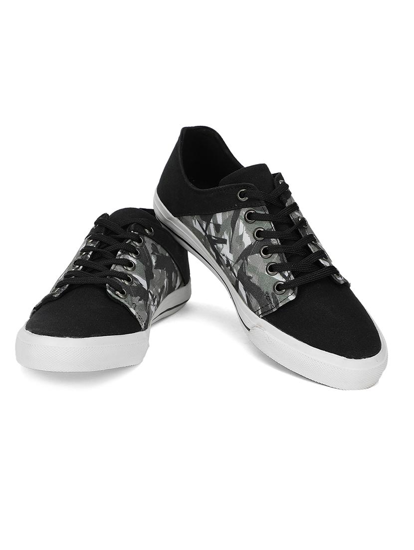 black fabric lace up sneakers - 17689193 - Zoom Image - 4