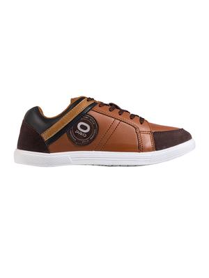 brown synthetic lace up sneakers - 17689195 - Standard Image - 2