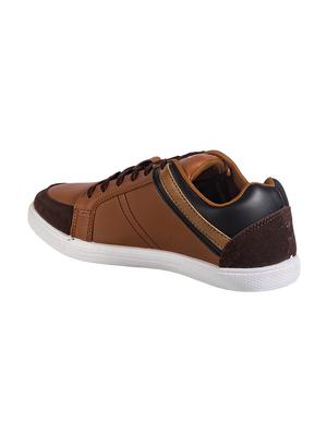 brown synthetic lace up sneakers - 17689195 - Standard Image - 3