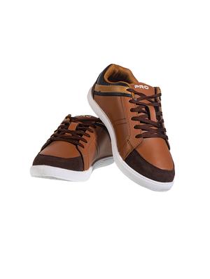 brown synthetic lace up sneakers - 17689195 - Standard Image - 4