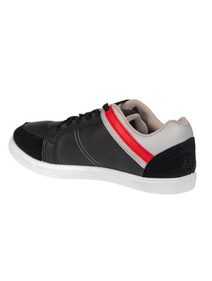 black synthetic lace up sneakers - 17689196 - Standard Image - 3