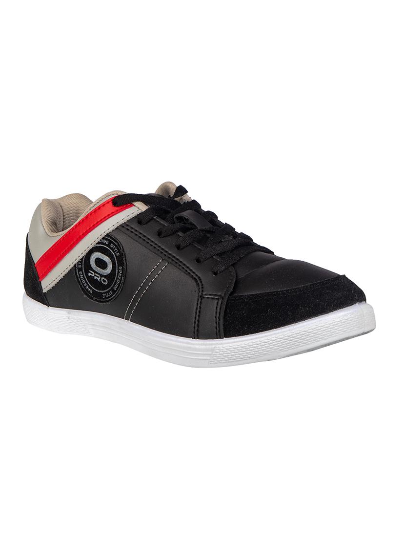 black synthetic lace up sneakers - 17689196 - Zoom Image - 1