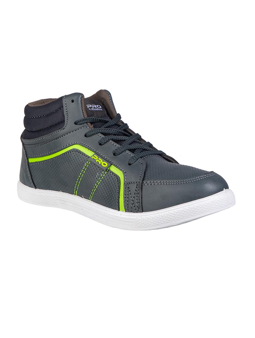 grey synthetic lace up sneakers - 17689199 - Zoom Image - 1