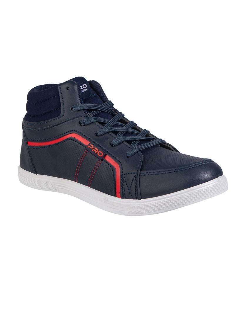 navy synthetic lace up sneakers - 17689200 - Zoom Image - 1