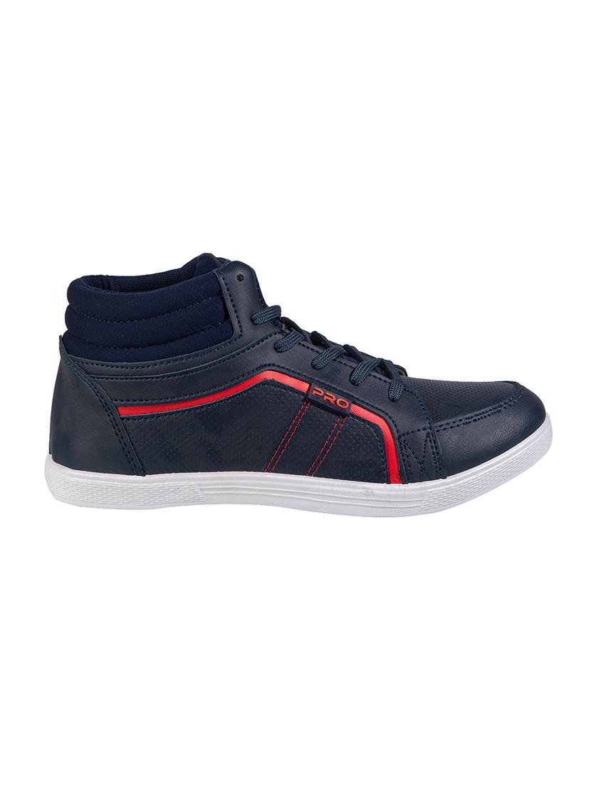 navy synthetic lace up sneakers - 17689200 - Zoom Image - 2