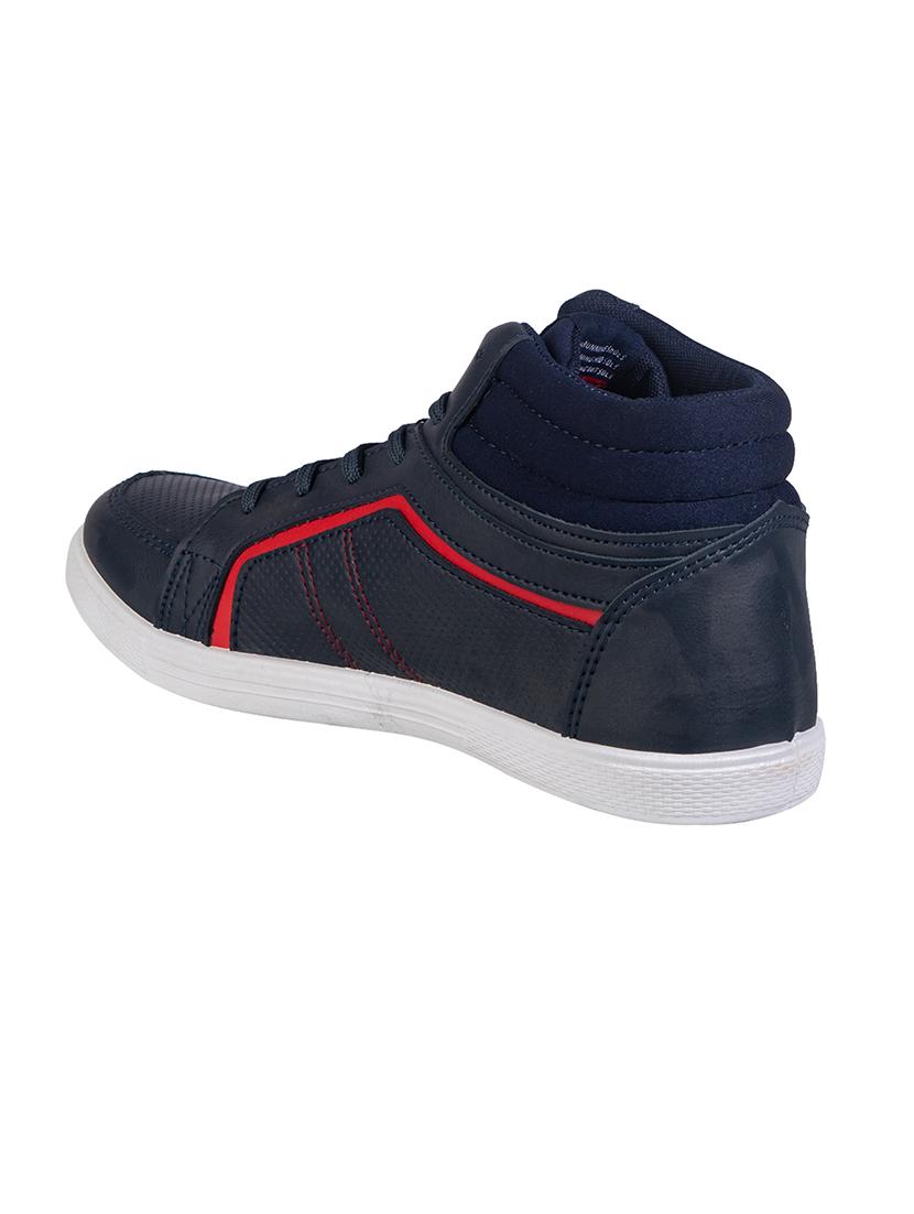 navy synthetic lace up sneakers - 17689200 - Zoom Image - 3