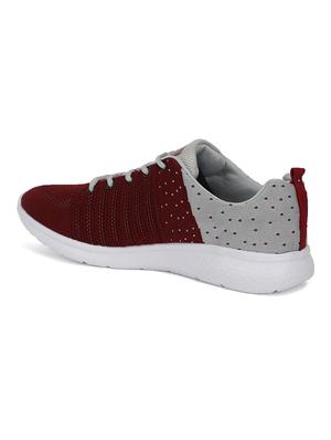 maroon fabric sport shoes - 17689225 - Standard Image - 3