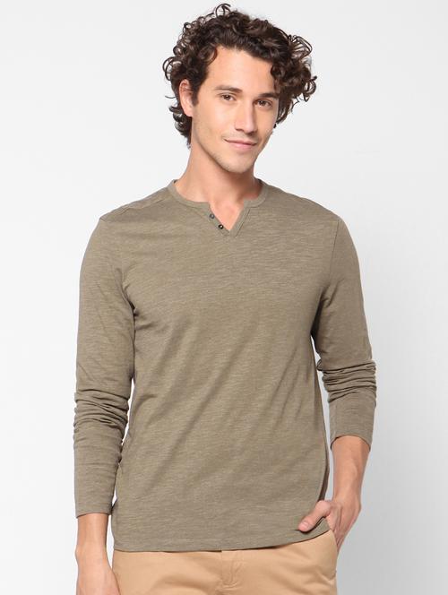 olive green solid t-shirt - 17689392 - Standard Image - 1