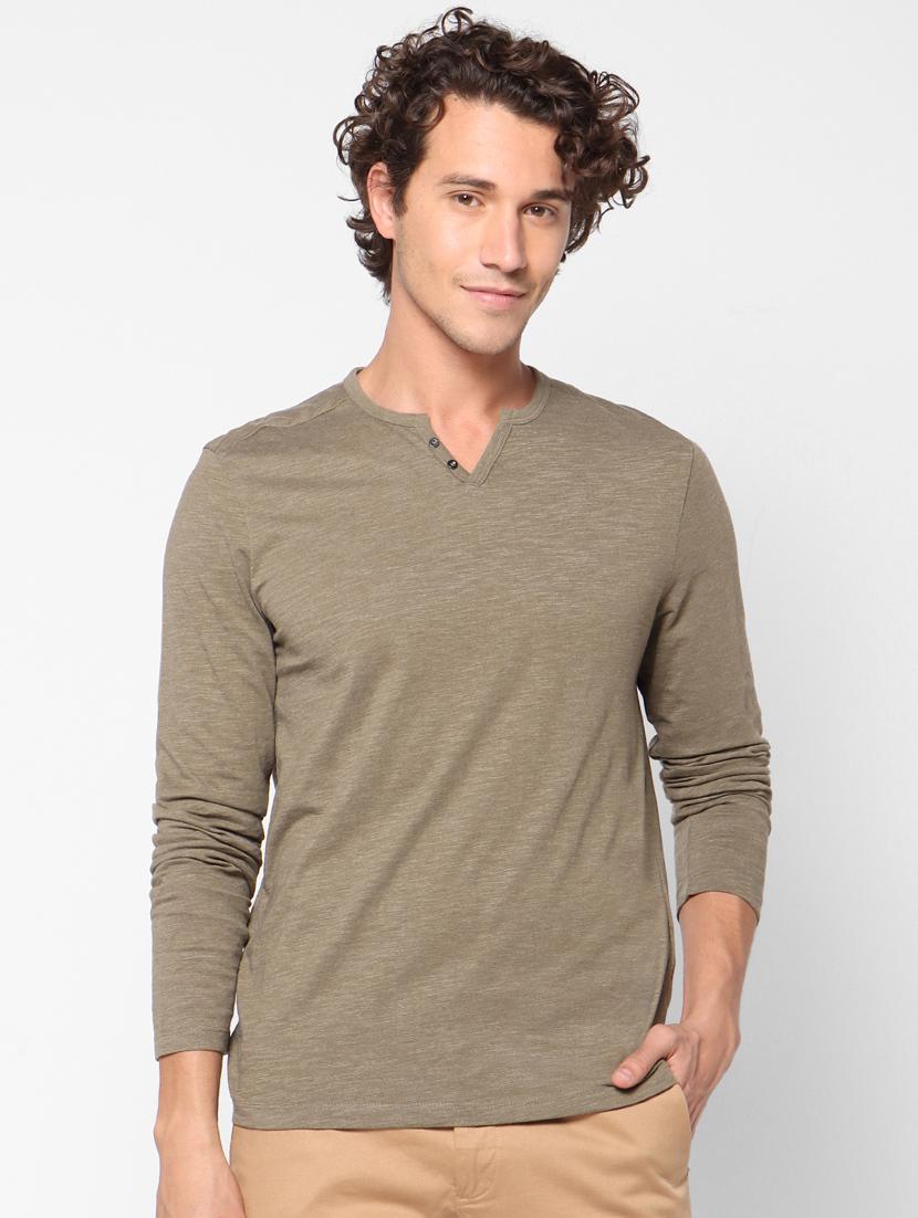 olive green solid t-shirt - 17689392 - Zoom Image - 1