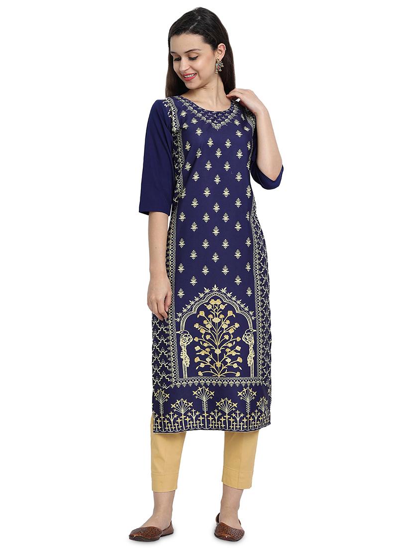 multi colored crepe combos kurta - 17689534 - Zoom Image - 5