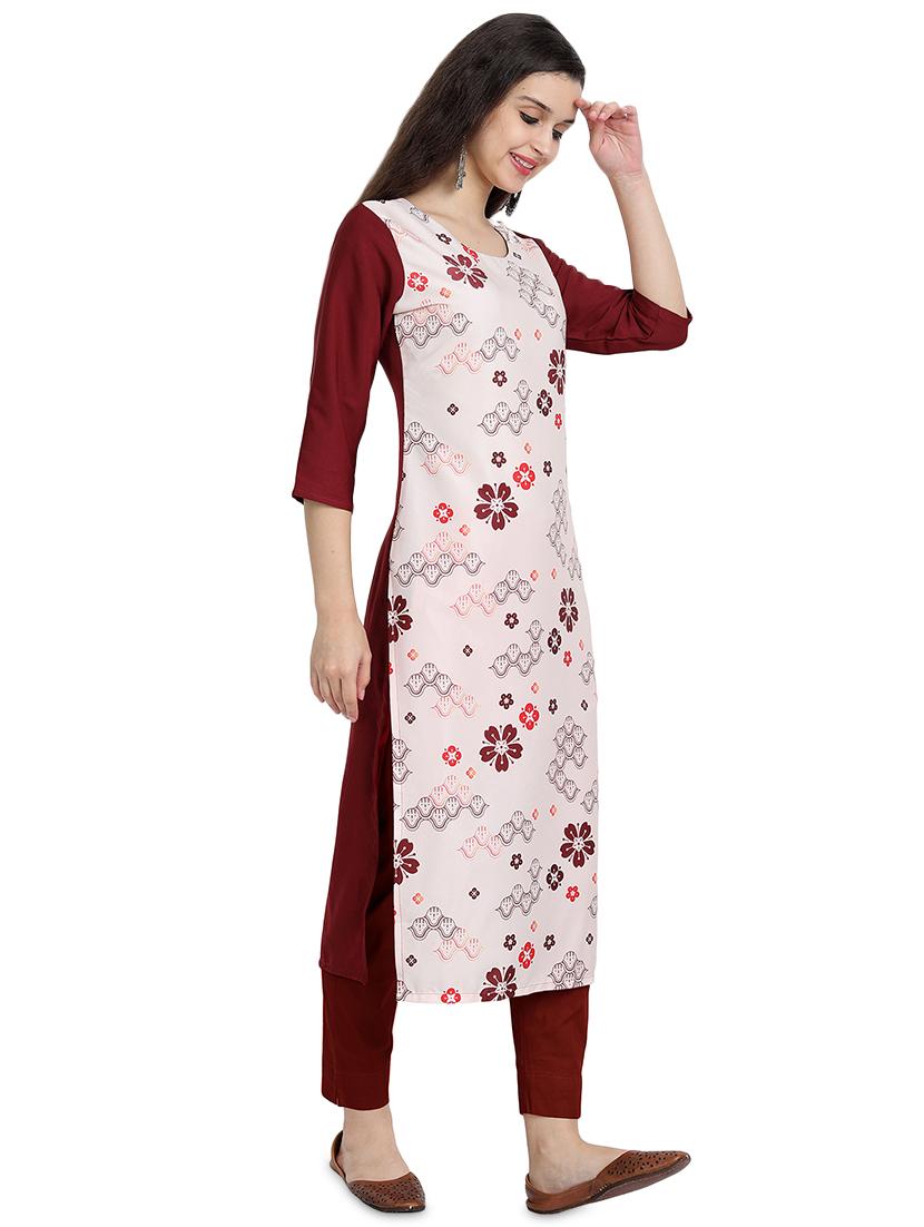 multi colored crepe combos kurta - 17689545 - Zoom Image - 6