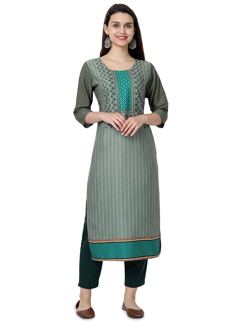 multi colored crepe combos kurta - 17689556 - Zoom Image - 2