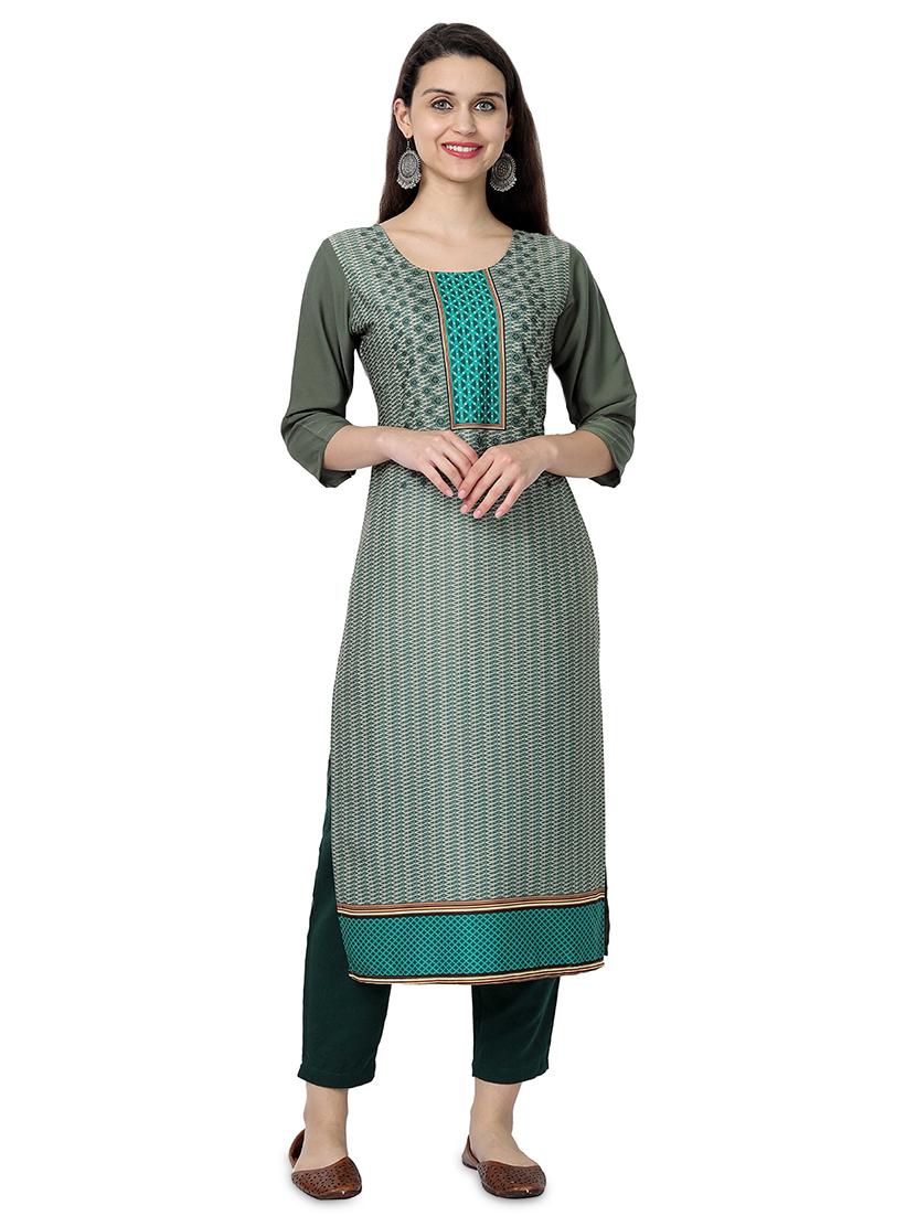 multi colored crepe combos kurta - 17689559 - Zoom Image - 2