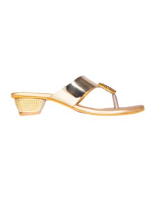 gold synthetic slip on sandals - 17690137 - Standard Image - 2