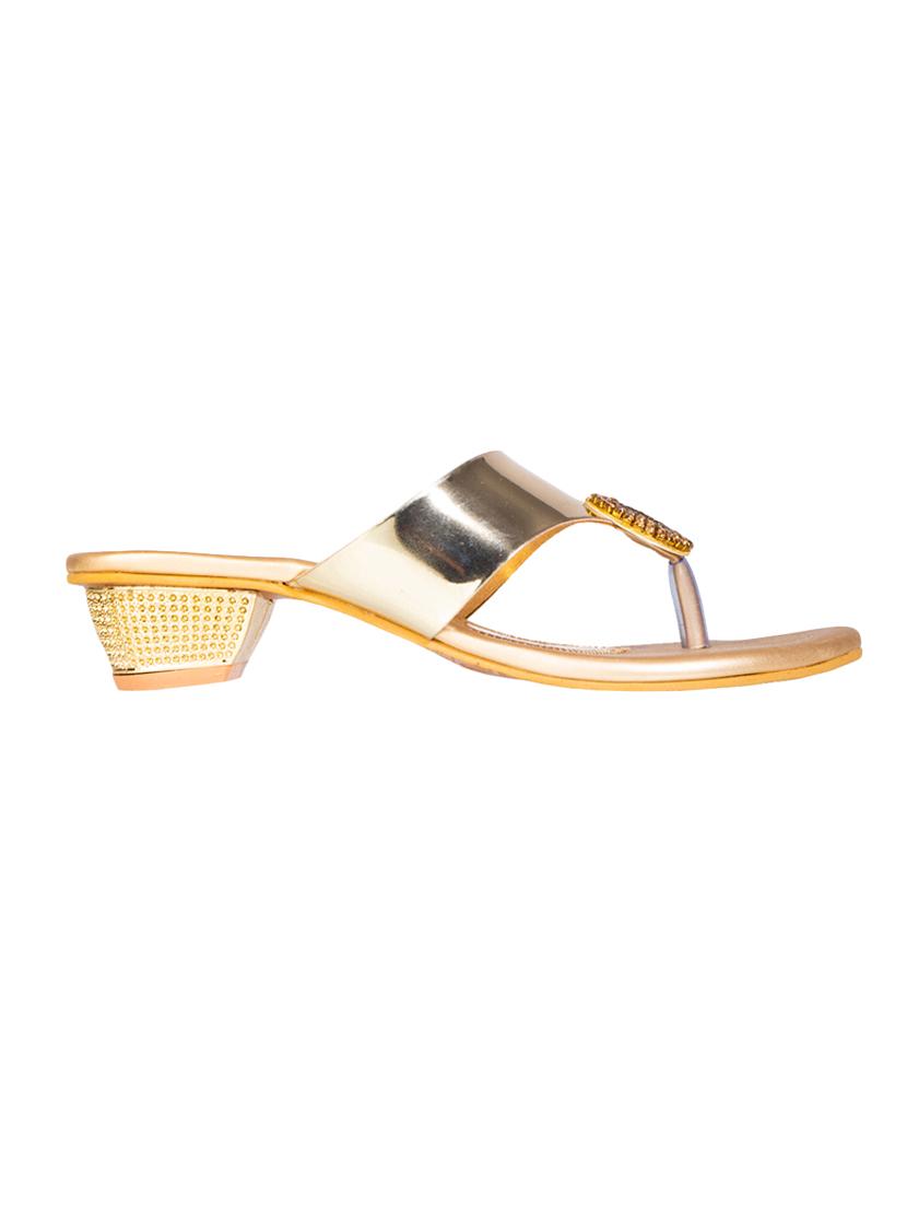 gold synthetic slip on sandals - 17690137 - Zoom Image - 2