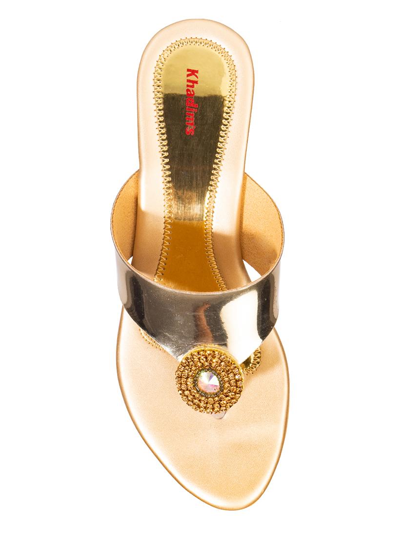 gold synthetic slip on sandals - 17690137 - Zoom Image - 4