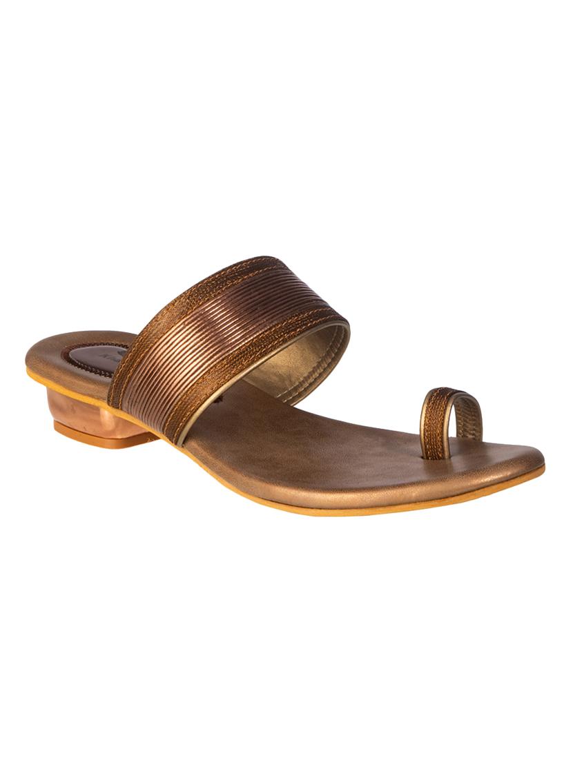 brown synthetic slip on sandals - 17690142 - Zoom Image - 1