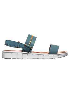 blue synthetic flat forms sandals - 17690205 - Standard Image - 2