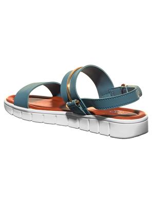 blue synthetic flat forms sandals - 17690205 - Standard Image - 3