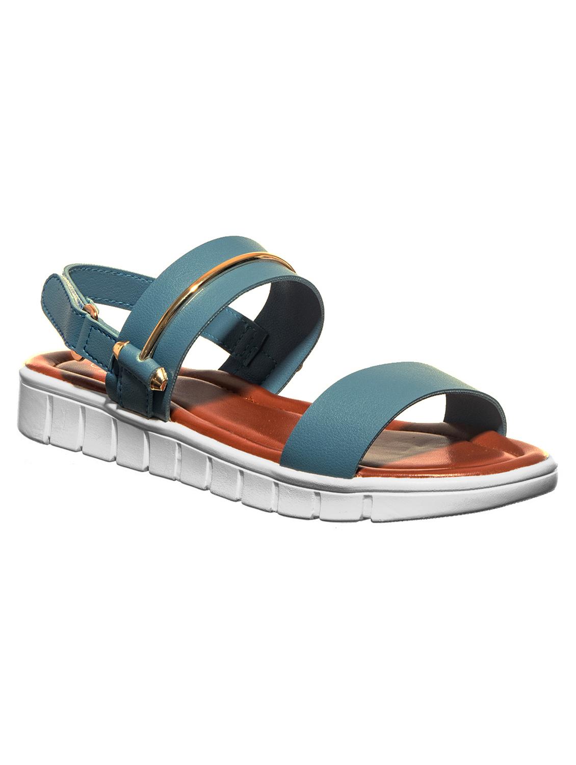 blue synthetic flat forms sandals - 17690205 - Zoom Image - 1