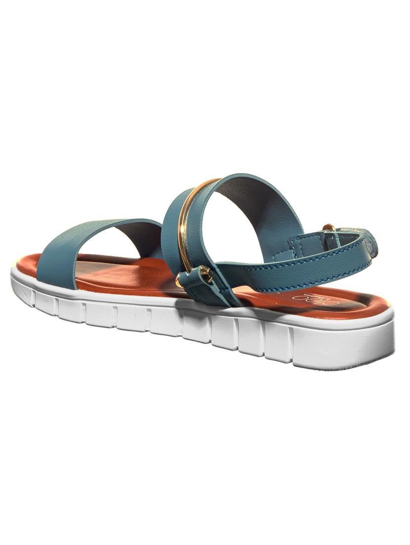 blue synthetic flat forms sandals - 17690205 - Zoom Image - 3