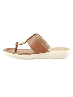 brown synthetic flat forms sandals - 17690207 - Standard Image - 2