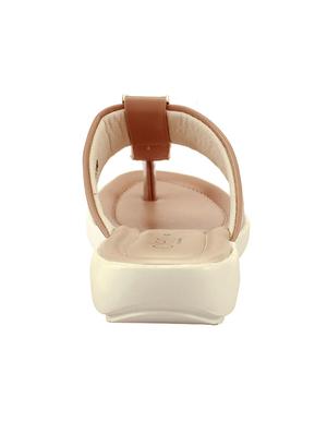 brown synthetic flat forms sandals - 17690207 - Standard Image - 3