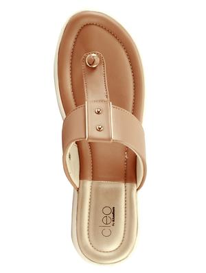 brown synthetic flat forms sandals - 17690207 - Standard Image - 4