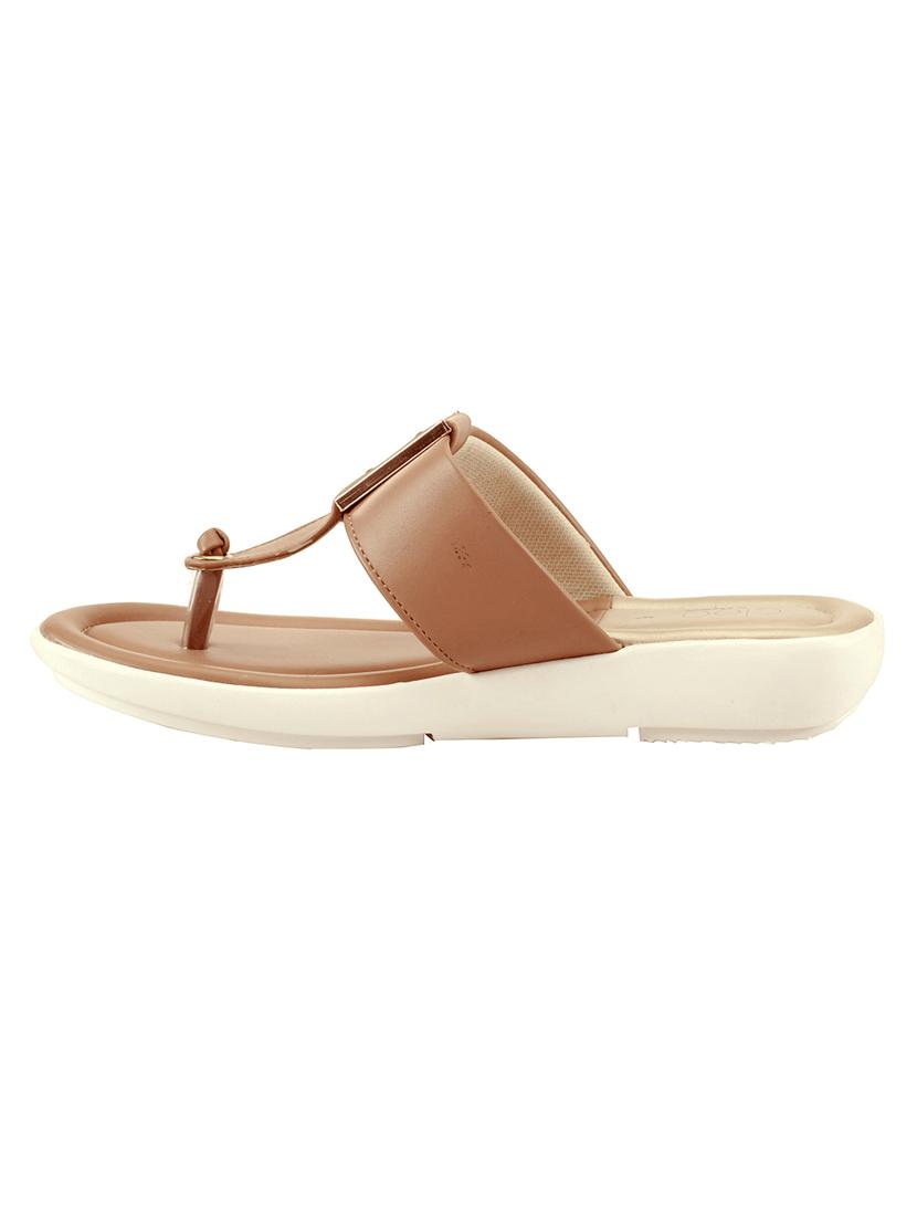 brown synthetic flat forms sandals - 17690207 - Zoom Image - 2