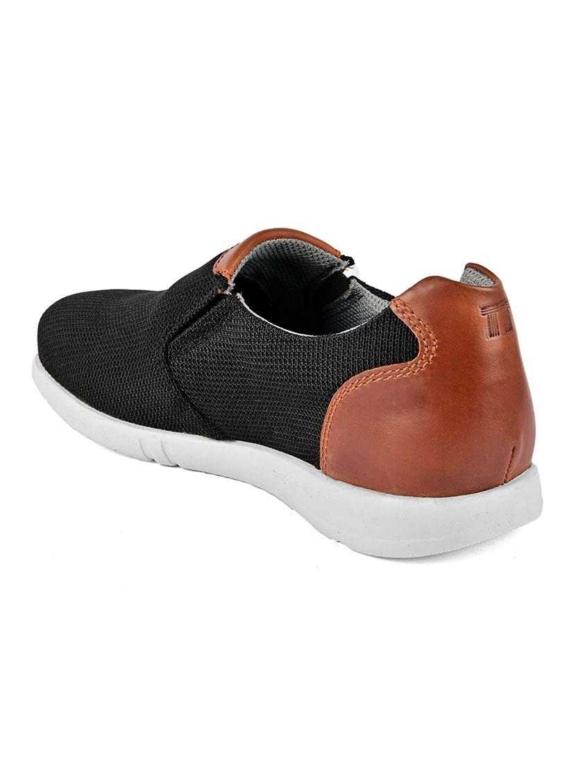 black leather sport shoes - 17690254 - Zoom Image - 3