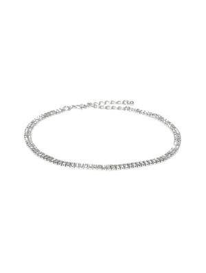 silver metal choker necklace - 17690293 - Standard Image - 2