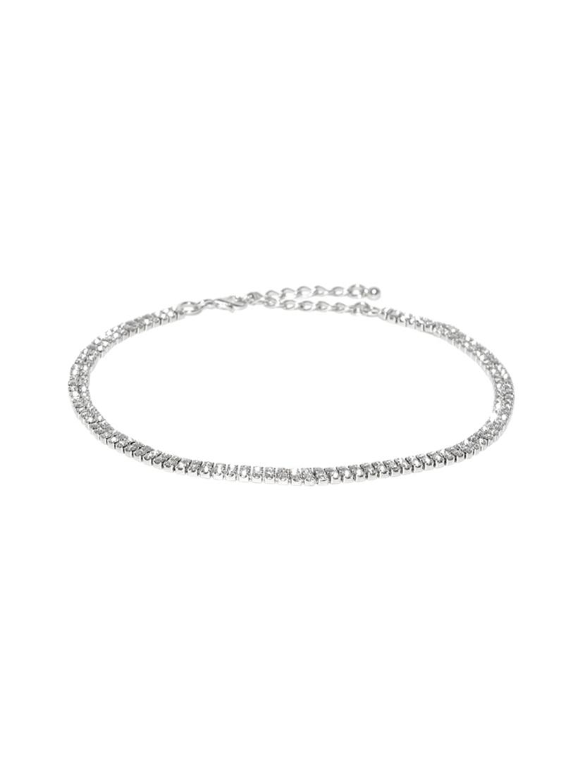 silver metal choker necklace - 17690293 - Zoom Image - 2