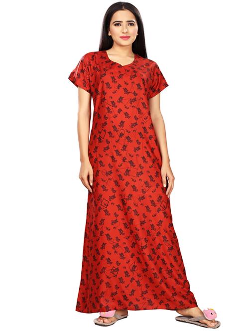 round neck printed nighty - 17690475 - Standard Image - 1