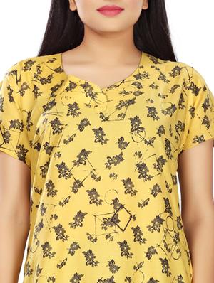 v-neck printed nighty - 17690476 - Standard Image - 4