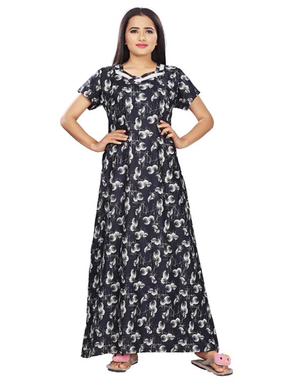 v-neck printed nighty - 17690490 - Zoom Image - 1