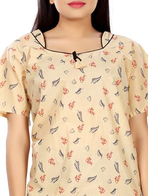 square neck printed nighty - 17690494 - Standard Image - 4