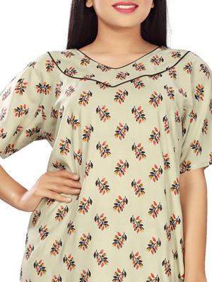 round neck printed nighty - 17690499 - Standard Image - 4