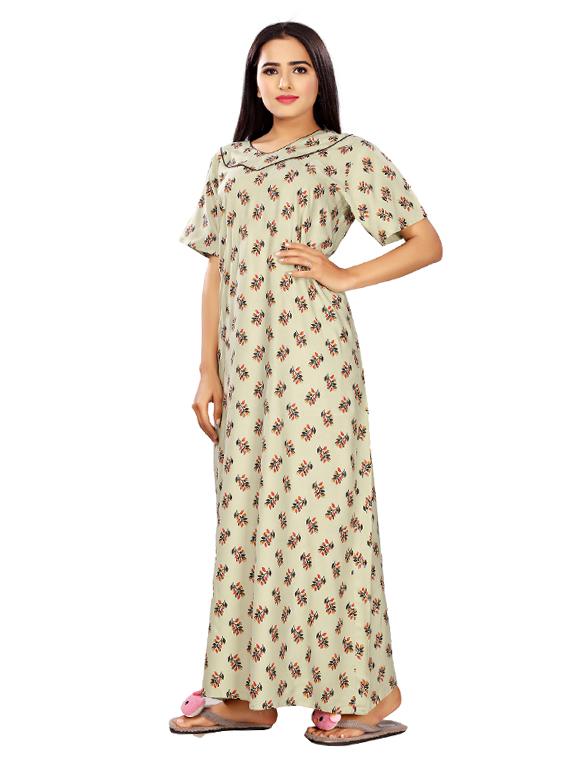 round neck printed nighty - 17690499 - Zoom Image - 2