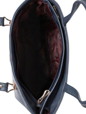 blue polyester regular handbag - 17690583 - Standard Image - 3