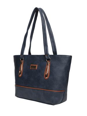 blue polyester regular handbag - 17690583 - Standard Image - 4