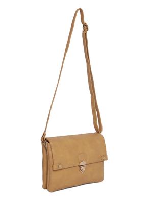 tan polyester regular sling bag - 17690584 - Standard Image - 5