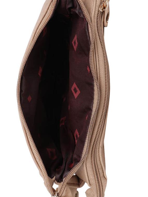 beige polyester regular sling bag - 17690590 - Zoom Image - 3