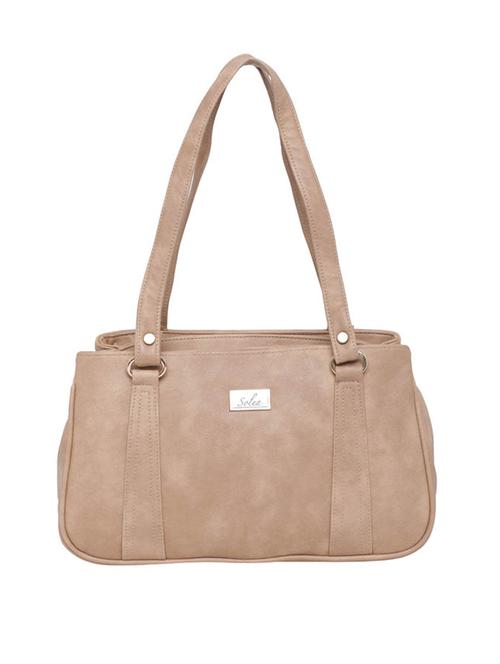 beige polyester regular handbag - 17690591 - Very Small Image - 1