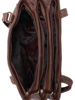 brown polyester regular handbag - 17690596 - Standard Image - 3